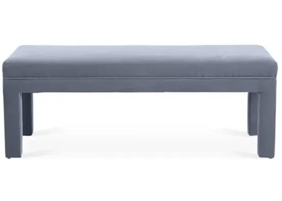 Brittany Bench - Velvet - Kim Salmela - Handcrafted - Gray