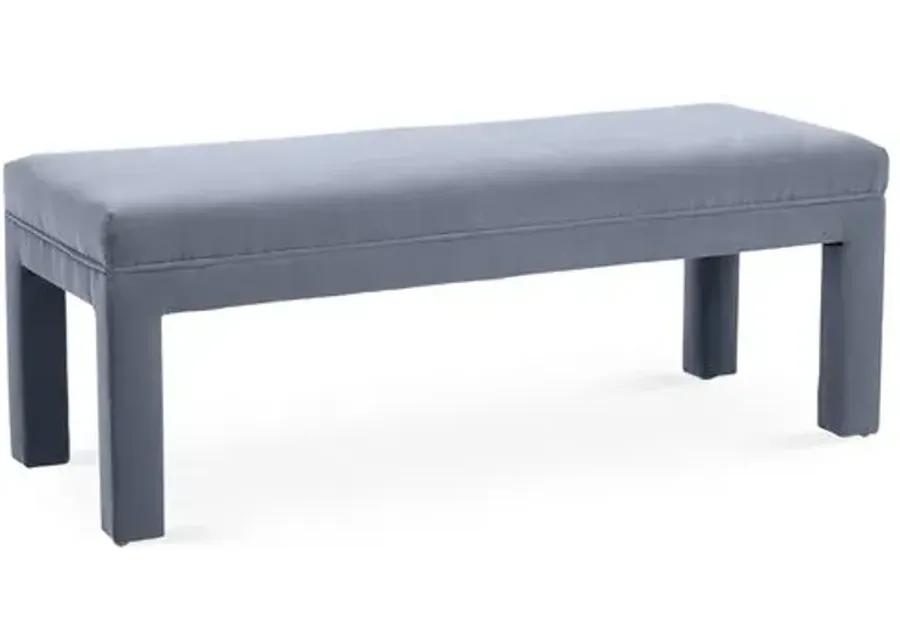 Brittany Bench - Velvet - Kim Salmela - Handcrafted - Gray