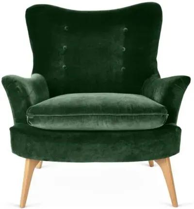 Sonja Accent Chair - Velvet - Kim Salmela - Handcrafted - Green, Comfortable, Durable