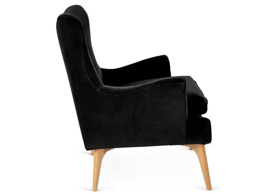 Sonja Accent Chair - Velvet - Kim Salmela - Handcrafted - Black, Comfortable, Durable