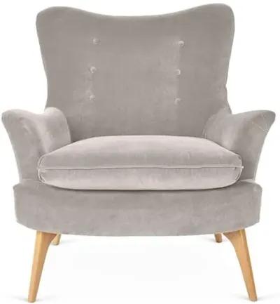 Sonja Accent Chair - Velvet - Kim Salmela - Handcrafted - Gray, Comfortable, Durable