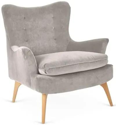 Sonja Accent Chair - Velvet - Kim Salmela - Handcrafted - Gray, Comfortable, Durable