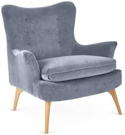 Sonja Accent Chair - Velvet - Kim Salmela - Handcrafted - Gray, Comfortable, Durable