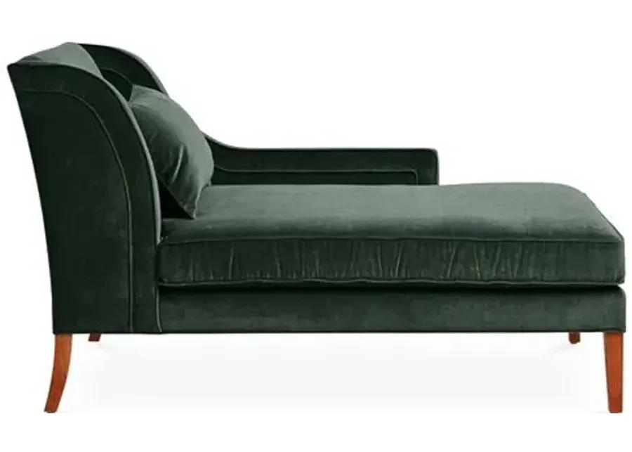 Roslin Right-Facing Chaise - Forest Velvet - Green - Comfortable, Sturdy, Stylish