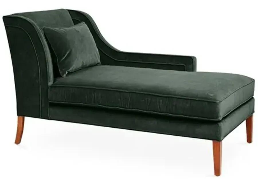 Roslin Right-Facing Chaise - Forest Velvet - Green - Comfortable, Sturdy, Stylish