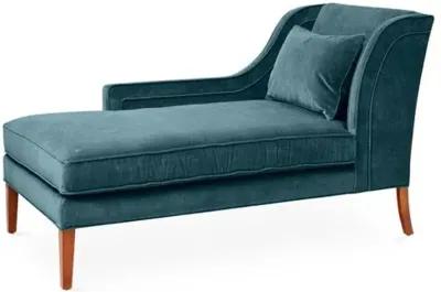 Roslin Left-Facing Chaise - Teal Velvet - Blue - Comfortable, Sturdy, Stylish