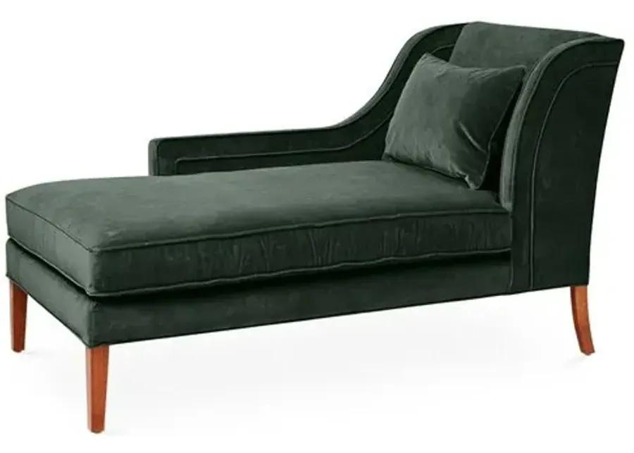 Roslin Left-Facing Chaise - Forest Velvet - Green - Comfortable, Sturdy, Stylish