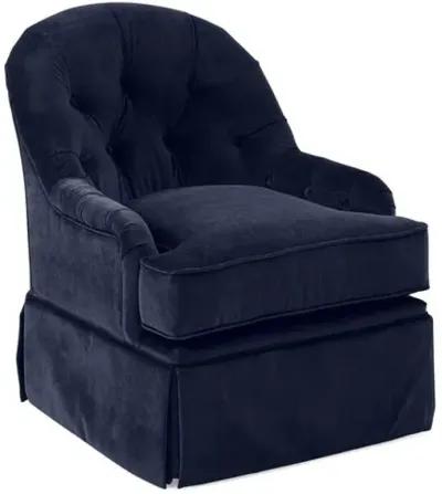 Marlowe Swivel Club Chair - Navy Velvet