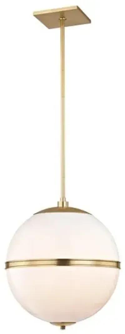 Truax 3-Light Pendant - Brass/Frosted - Crystorama - Gold