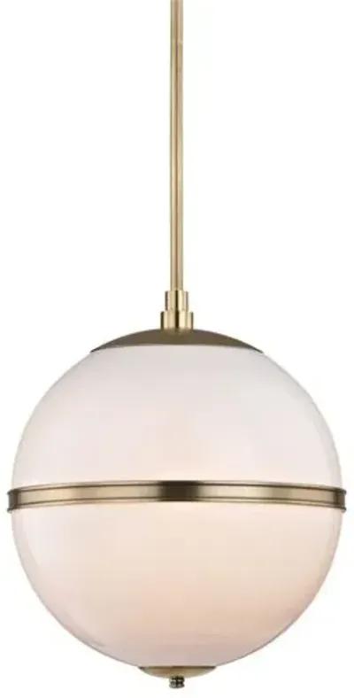 Truax 3-Light Pendant - Brass/Frosted - Crystorama - Gold