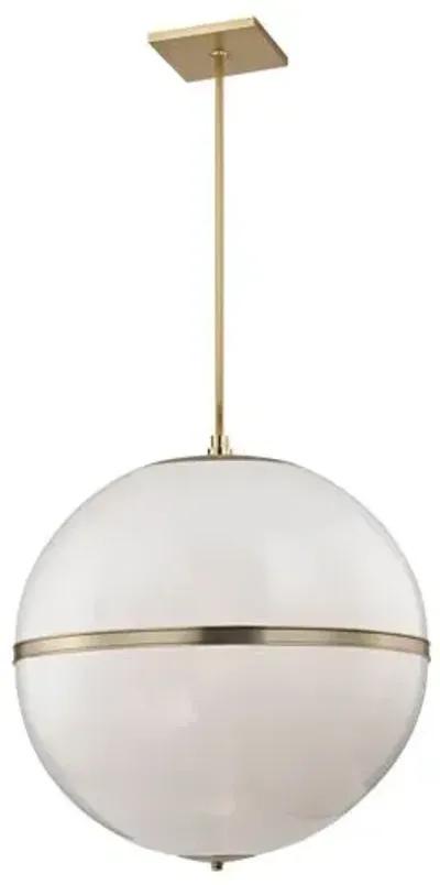 Truax 3-Light Pendant - Brass/Frosted - Crystorama - Gold