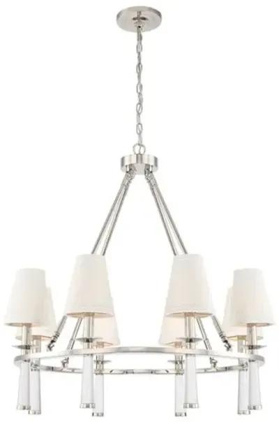 Baxter 8-Light Chandelier - Polished Nickel - Crystorama - Silver