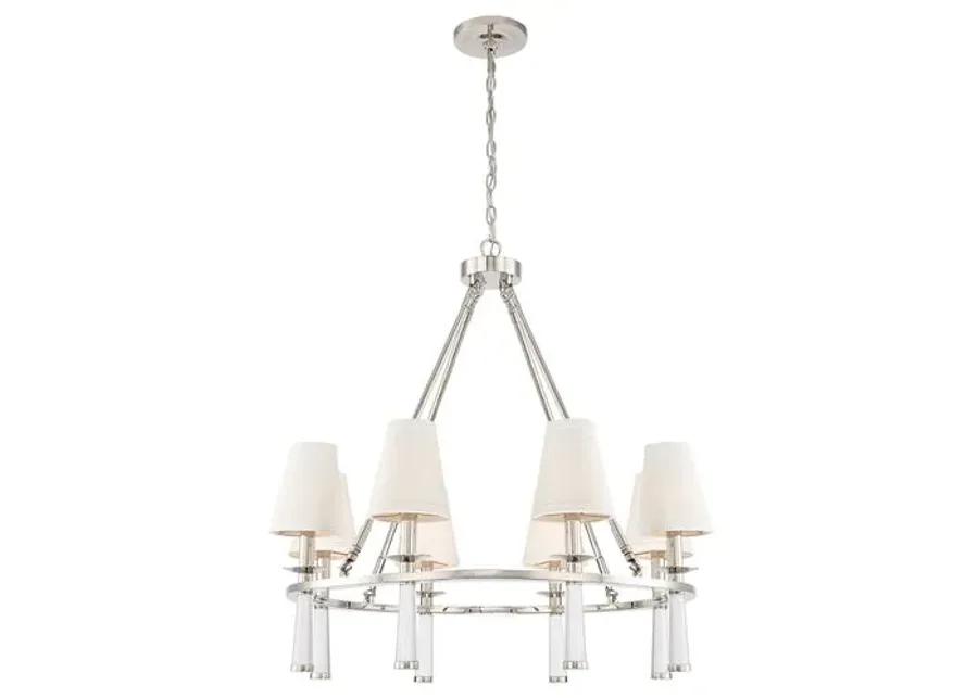 Baxter 8-Light Chandelier - Polished Nickel - Crystorama - Silver