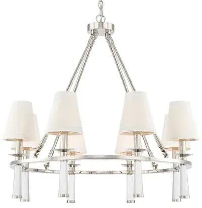 Baxter 8-Light Chandelier - Polished Nickel - Crystorama - Silver