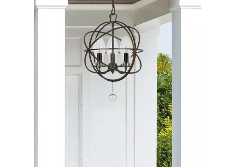 Solaris Outdoor 3-Light Chandelier - Bronze - Crystorama - Black