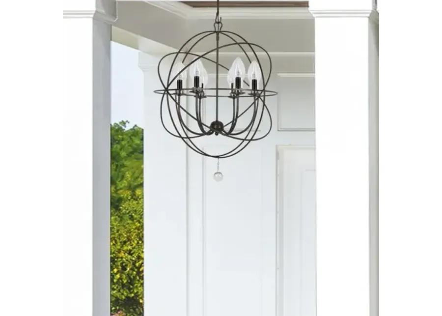 Solaris Outdoor 6-Light Chandelier - Bronze - Crystorama - Black