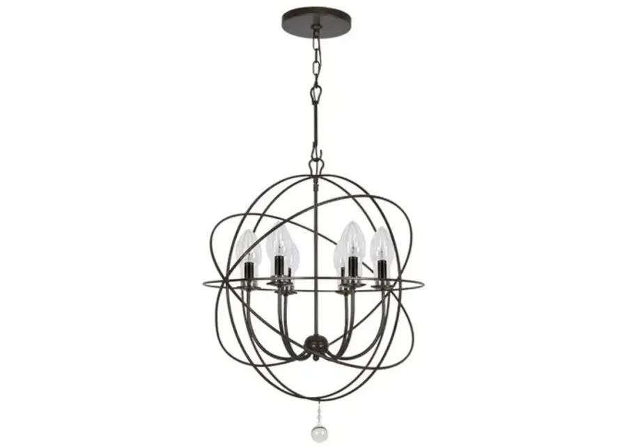 Solaris Outdoor 6-Light Chandelier - Bronze - Crystorama - Black