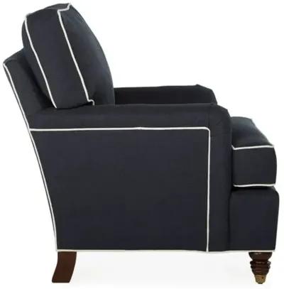 Kate Club Chair - Navy/Ivory Crypton - Miles Talbott - Hancrafted in the USA