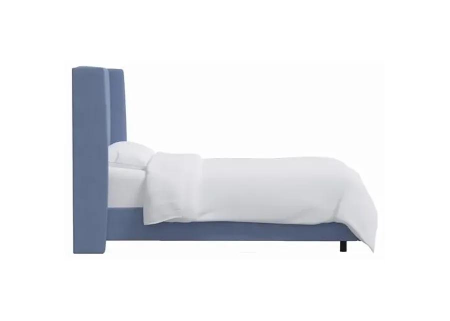 Kelly Wingback Bed - Handcrafted - Blue