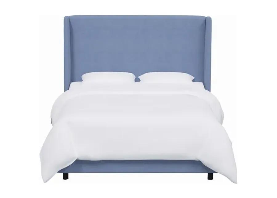 Kelly Wingback Bed - Handcrafted - Blue