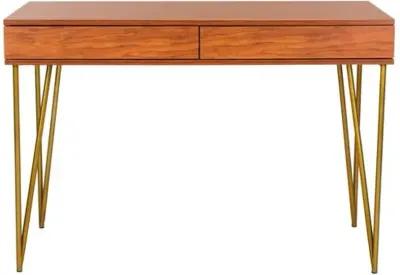 Banks Desk - Natural/Gold - Brown