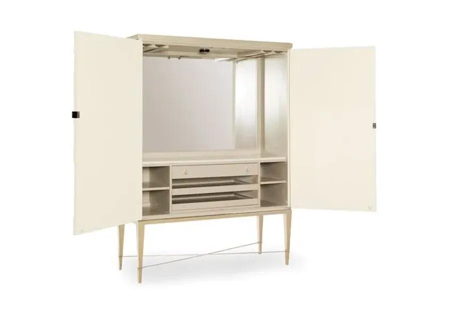 Palms Up Bar Cabinet - Ivory