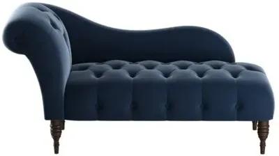 Frances Velvet Tufted Chaise - Handcrafted - Blue - Comfortable, Sturdy, Stylish