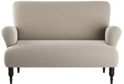 Nicolette Velvet Settee - Handcrafted - Gray