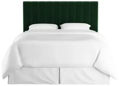 Delmar Velvet Channeled Headboard - Handcrafted - Green