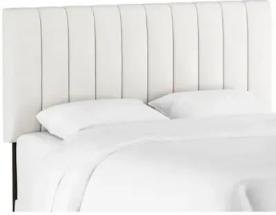 Delmar Linen Channeled Headboard - Handcrafted - White