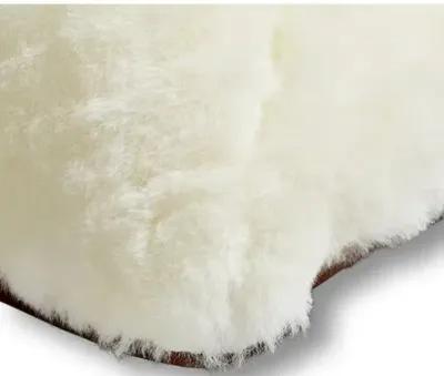 Rae 12x23 Lumbar Pillow - Ivory Shearling/Saddle