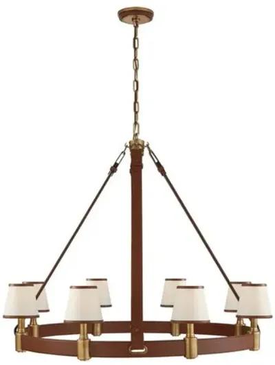 Ralph Lauren Home - Visual Comfort - Riley Large Ring 8-Light Chandelier - Leather - Brown