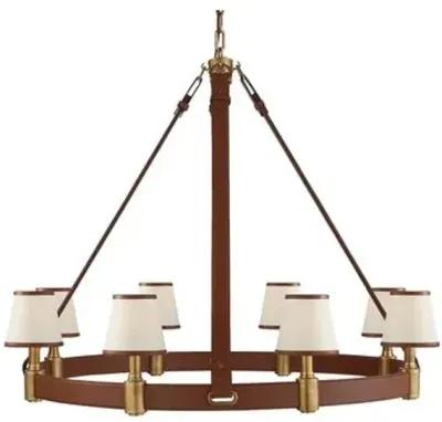 Ralph Lauren Home - Visual Comfort - Riley Large Ring 8-Light Chandelier - Leather - Brown