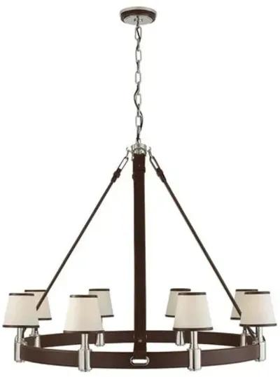 Ralph Lauren Home - Visual Comfort - Riley Large Ring 8-Light Chandelier - Leather - Brown