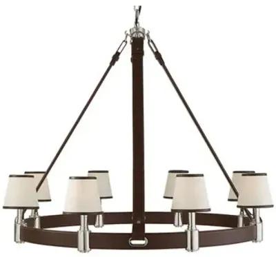 Ralph Lauren Home - Visual Comfort - Riley Large Ring 8-Light Chandelier - Leather - Brown