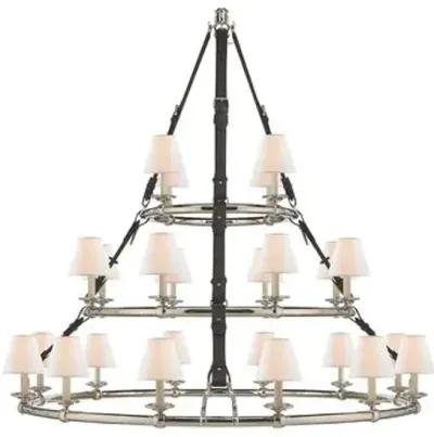 Ralph Lauren Home - Visual Comfort - Westbury Triple-Tier Leather Chandelier - Silver