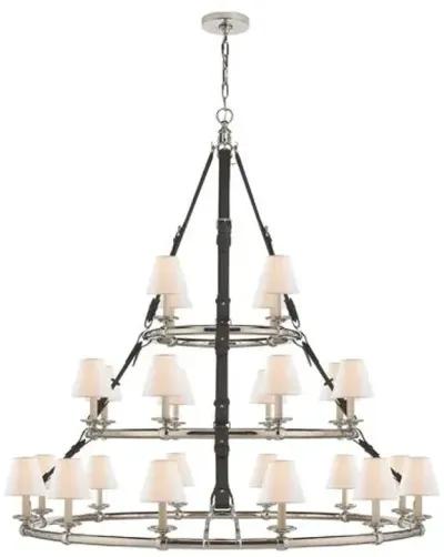 Ralph Lauren Home - Visual Comfort - Westbury Triple-Tier Leather Chandelier - Silver