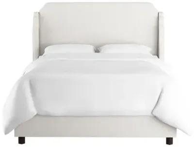 Aurora Wingback Bed - Handcrafted - White, Mattress, Box Spring Required