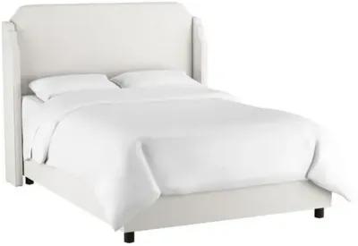 Aurora Wingback Bed - Handcrafted - White, Mattress, Box Spring Required