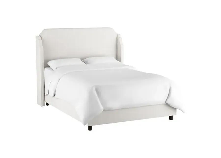 Aurora Wingback Bed - Handcrafted - White, Mattress, Box Spring Required