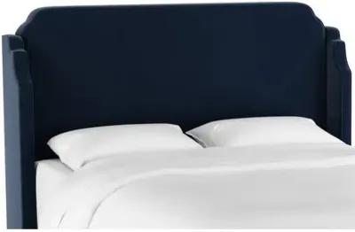 Aurora Velvet Wingback Headboard - Blue