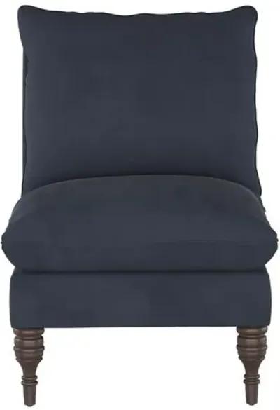 Daphne Velvet Slipper Chair - Blue