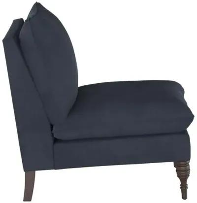 Daphne Velvet Slipper Chair - Blue