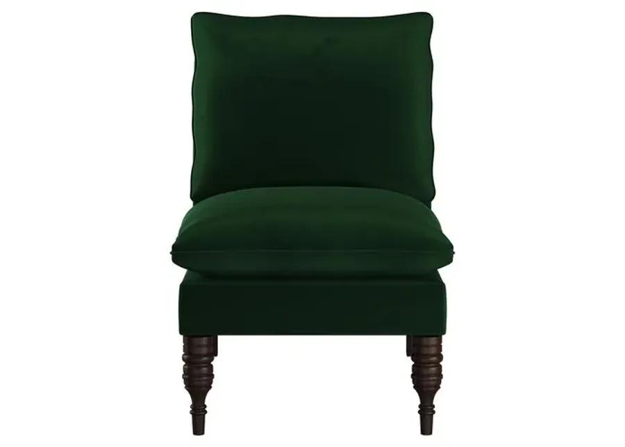 Daphne Velvet Slipper Chair - Green