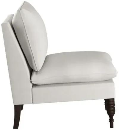 Daphne Linen Slipper Chair - White