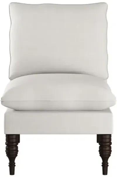 Daphne Linen Slipper Chair - White