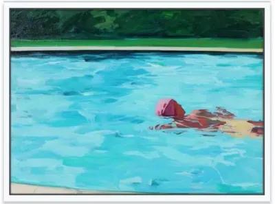 Painting - T.S. Harris - Swimming Laps - Blue