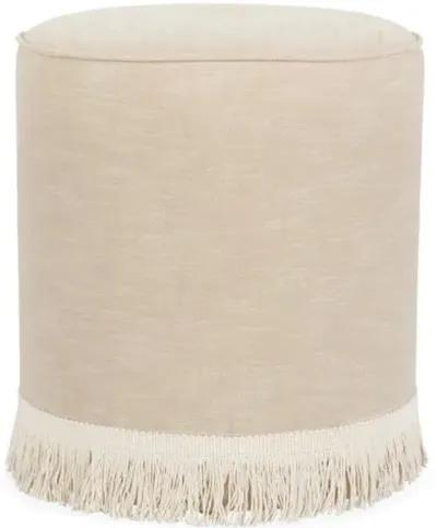 Dot Fringe Ottoman - Kim Salmela - Handcrafted - Ivory