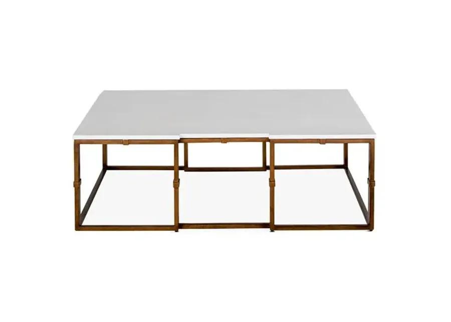 Stevens Coffee Table - Antiqued Brass - Gabby - Gold