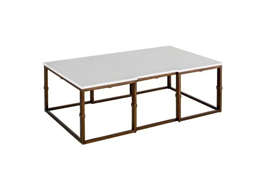 Stevens Coffee Table - Antiqued Brass - Gabby - Gold